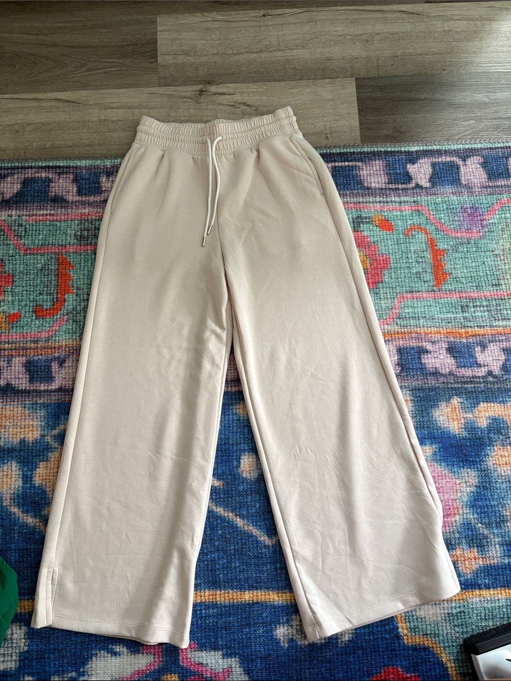 Zenana Outfitters Wide Leg Lounge Pants in Light Beige
